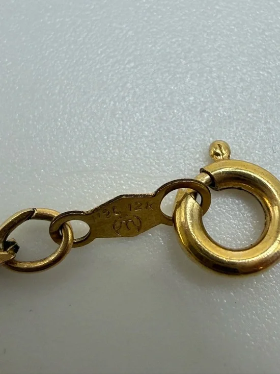 Vintage 12K Gold Filled 18” Herringbone Chain Necklace 1/20 12K Classic - Picture 3 of 3